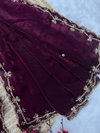 Fatima Soft Fandy Satin With Beautiful Khatli Cut Sarees Wholesale Price In Surat